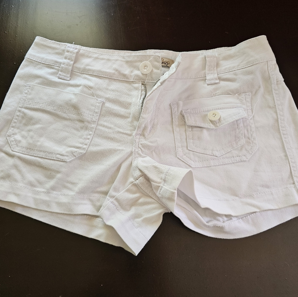 Shorts by BeBop white,  size 5 junior womans 2" inseam